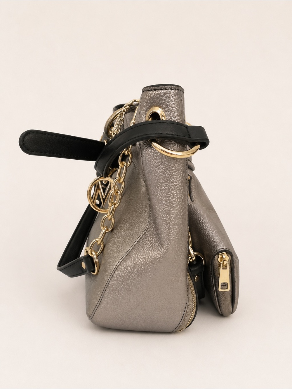MKF Collection Mia K Silver Tote Handbag & Wristlet 2Pc Set New - Picture 6 of 11